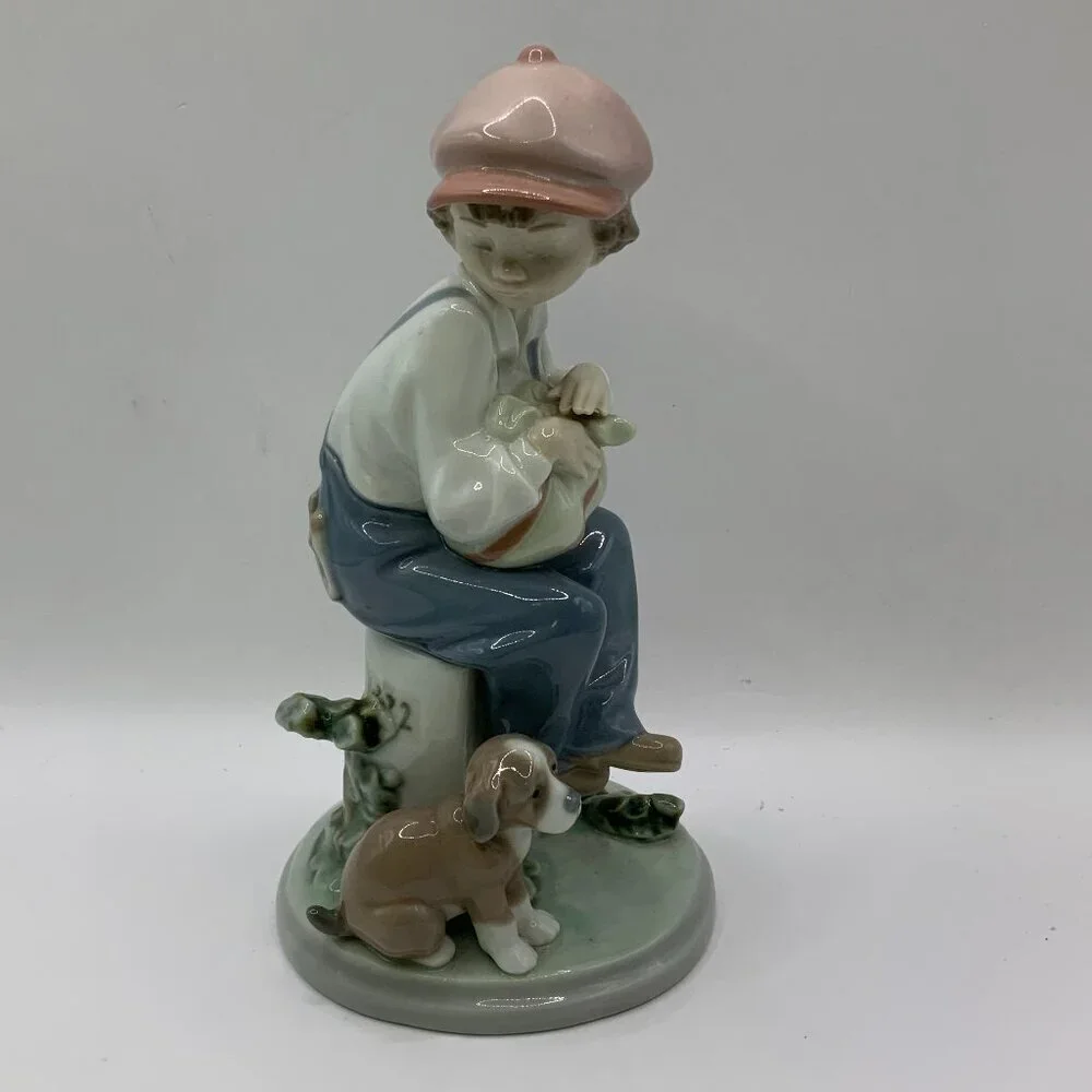 Lladro Vintage 1991 My Best Friend Boy with Dog Porcelain Figurine
